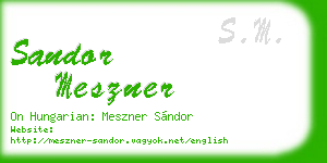 sandor meszner business card